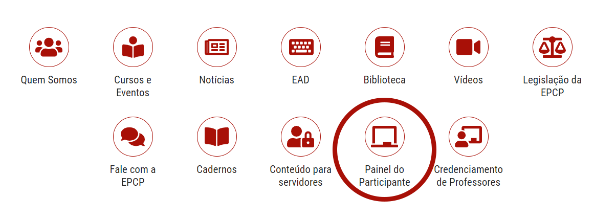 Acesse a página https://www.tce.sp.gov.br/epcp e clique no botão “Painel do Participante”.