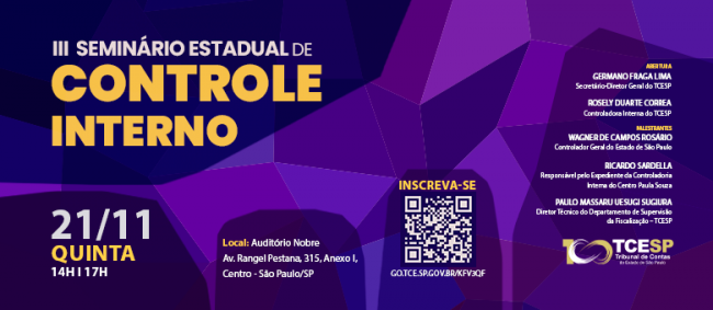 Tribunal de Contas sedia III Seminário Estadual do Controle Interno