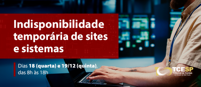 Indisponibilidade temporária de sites e sistemas 