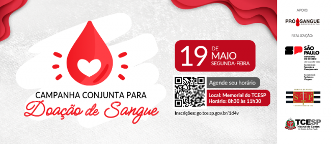TCE promove ação conjunta de doação de sangue no dia 19 de maio