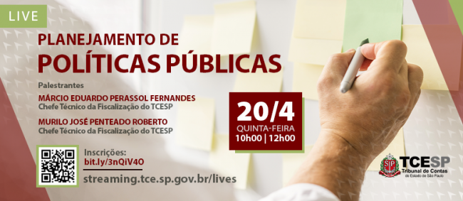 TCESP realizará live sobre Planejamento de Políticas Públicas no dia 20