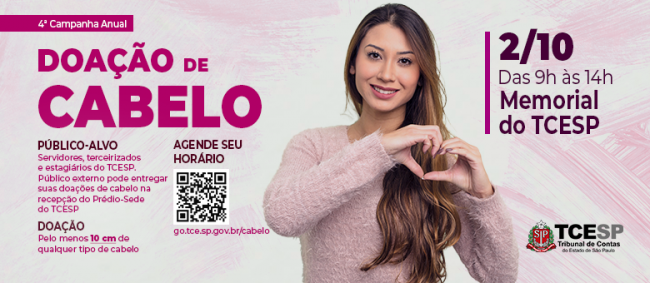 Outubro Rosa: TCESP realizará 4ª Campanha Anual de Doação de Cabelos