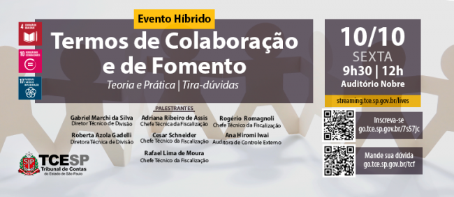 TCE promoverá encontro com tira-dúvidas sobre Termos de Colaboração e Fomento
