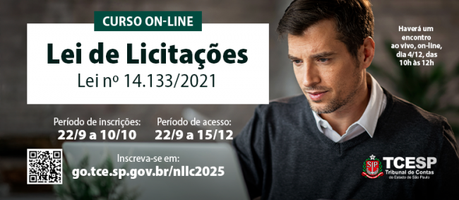 Curso EAD sobre Nova Lei de Licitações tem inscrições prorrogadas até sexta (10)
