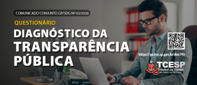 Questionário de Diagnóstico da Transparência Pública estará disponível a partir da próxima segunda, dia 20