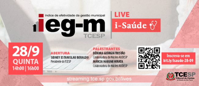 IEG-M/Saúde será tema de live no dia 28