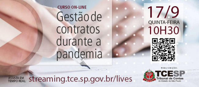 Curso on-line abordará gestão de contratos em tempos de pandemia