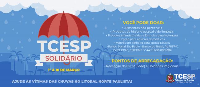 TCESP lança campanha de doações para desabrigados do litoral do Estado