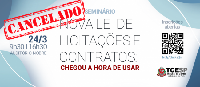 EVENTO CANCELADO: Nova Lei de Licitações e Contratos - 24/3