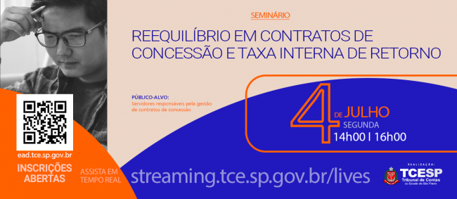 Capacitação do TCESP discutirá taxa interna de retorno em contrato de concessão