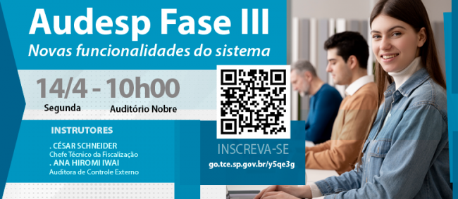 TCE fará capacitação sobre novas funcionalidades da fase III da Audesp