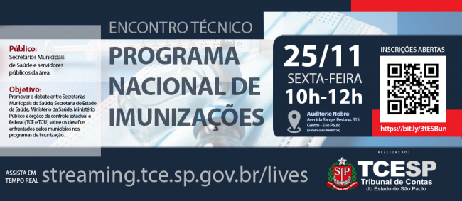 Encontro no TCE discutirá Programa Nacional de Imunizações nos municípios