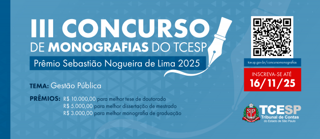 Inscrições para o Concurso de Monografias se encerram no dia 16 de novembro