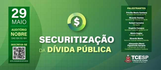 Encontro sobre Securitização da Dívida Pública acontece nesta quinta (29/5)