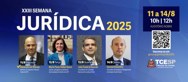 XXIII Semana Jurídica será realizada até quinta-feira (14). Confira a programação