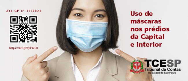 TCESP recomenda uso de máscara para adentrar os prédios do órgão