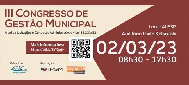 TCESP participa do III Congresso de Gestão Municipal na Alesp