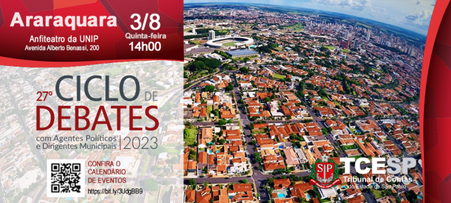 Araraquara sedia encontro do Ciclo de Debates no dia 3