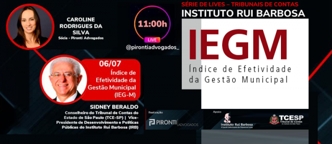 Conselheiro Sidney Beraldo debaterá IEG-M em live do IRB na segunda
