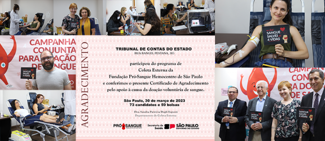 Doação de sangue no TCESP poderá salvar mais de 230 vidas