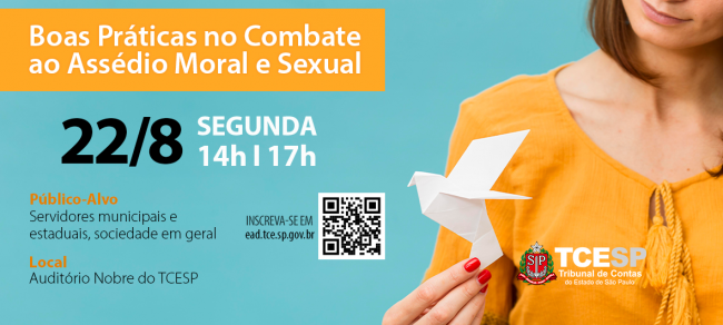 TCE realizará palestra sobre assédio moral e sexual no dia 22