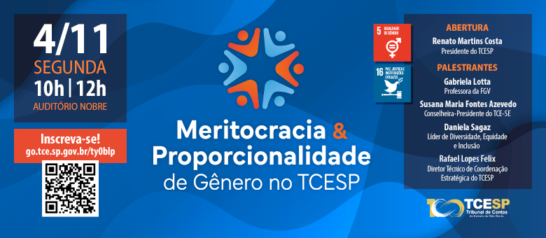 Meritocracia e Proporcionalidade de Gênero será tema de seminário no TCESP