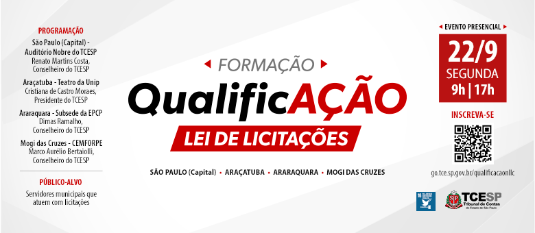 TCESP realizará encontros voltados à Lei de Licitações em 22 de setembro