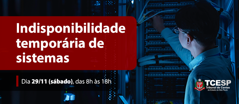 Indisponibilidade temporária de site e sistemas