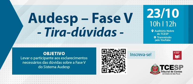 Tribunal de Contas promoverá tira-dúvidas sobre a Fase V Audesp