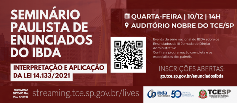 Tribunal sedia Seminário Paulista de Enunciados sobre a Lei de Licitações no dia 10